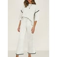 thumbnail image 4 of DOKOTOO 2 Piece Outfits for Women Lounge Sets Half Sleeve Knit Sweater Tops Matching Set Wide Leg Pants Tracksuit L, 4 of 7