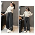 thumbnail image 7 of EnJoCho Childrens Straight Wide Leg Pants Girls Older Junior High School Students Casual Sweatpants Trousers Elastic Waist Comfort Trendy Everyday, 7 of 7