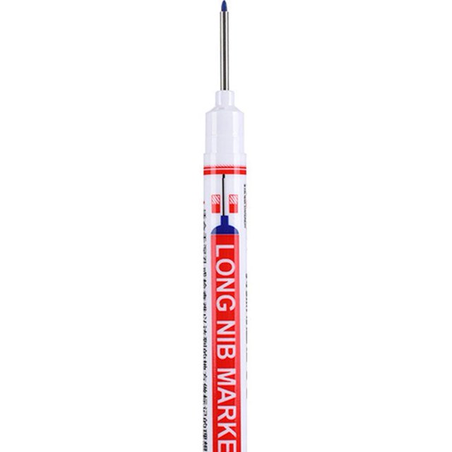 Rotulador de cabeza larga para carpintería, rotulador multiusos para agujeros profundos azul Sywqhk Libre de BPA