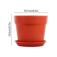 thumbnail image 3 of Imitation Ceramic Plastic Plant Pot with Matching Saucer, Thickened Conical Flower Planter with Drainage Hole for Indoor Outdoor Garden Decor Red, 3 of 6