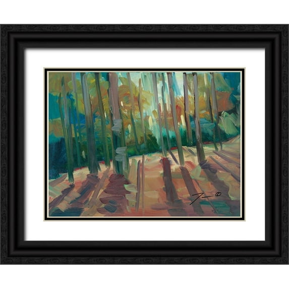 Trujillo, Jose 14x12 Black Ornate Wood Framed with Double Matting Museum Art Print Titled - Backlit Woods