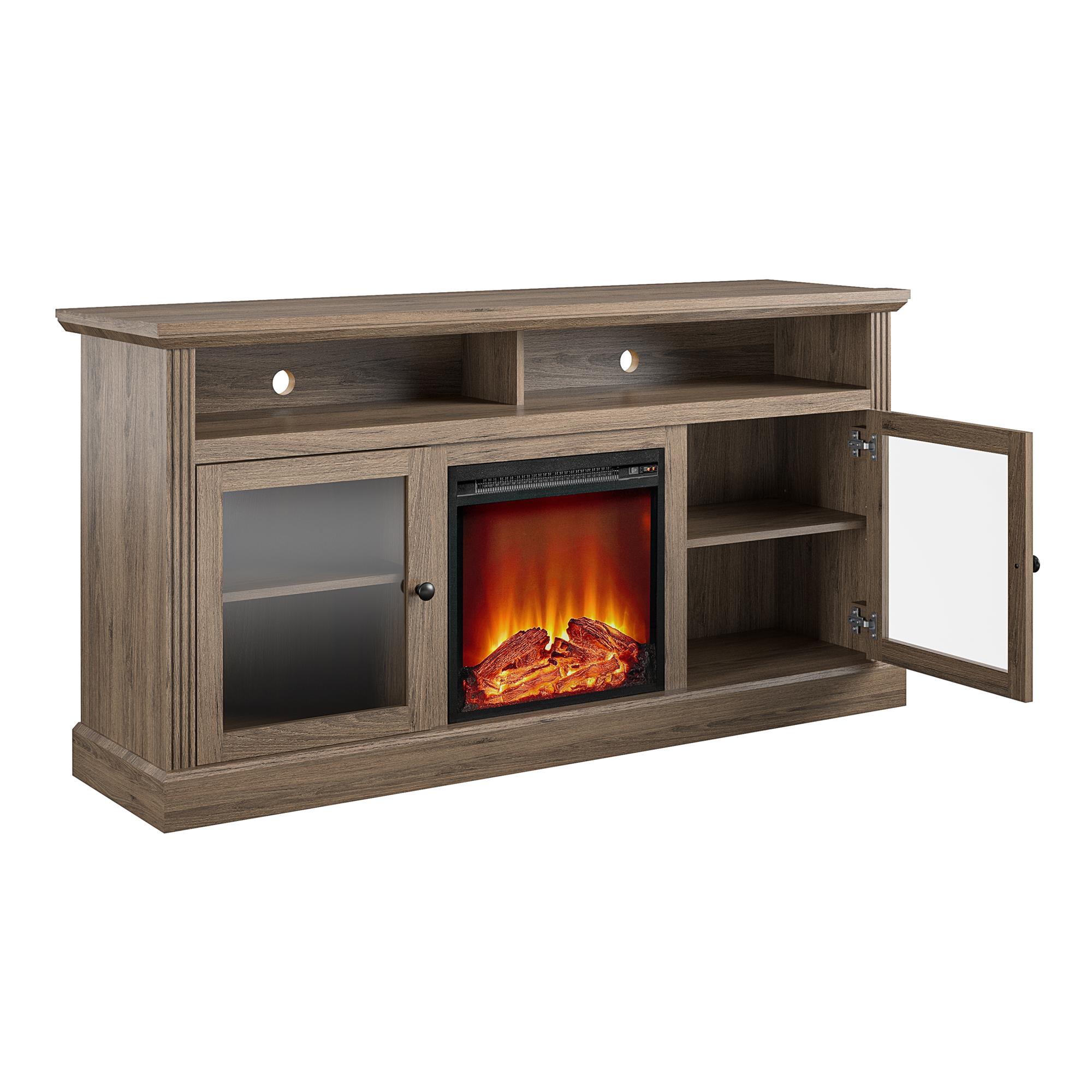 Ameriwood Home Leesburg Fireplace TV Stand for TVs up to 65", Rustic Oak - image 4 of 9