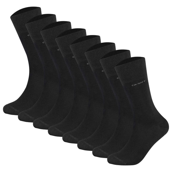 Calcetines unisex Camano - Calcetines suaves, monocolor, paquete de 8 Negro 39-42
