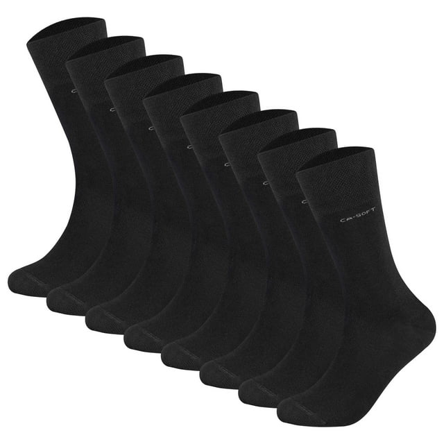 Calcetines unisex Camano - Calcetines suaves, monocolor, paquete de 8 Negro 43-46