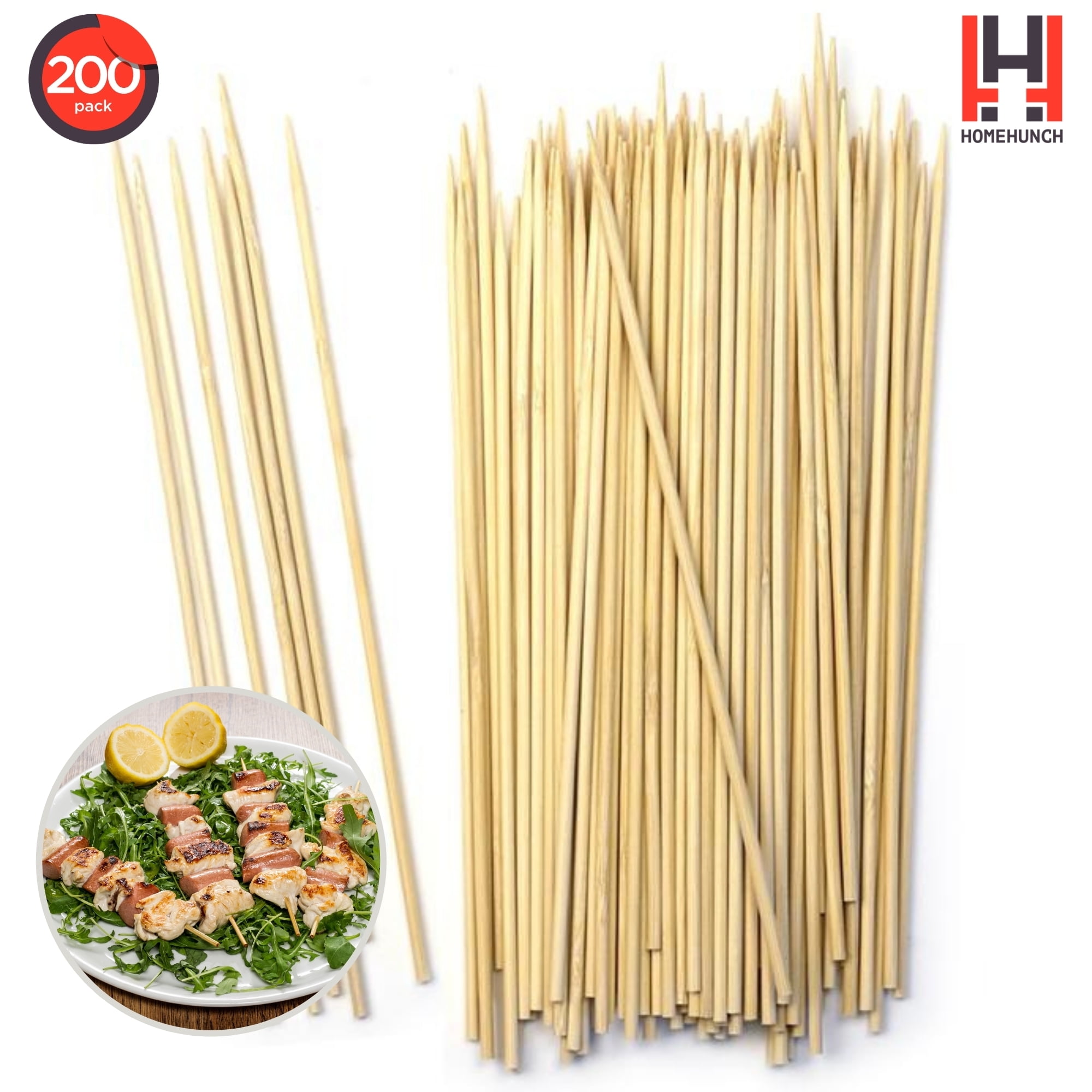 3 boxes of Disposable Wooden Skewers 7 Inch Pack of 200 Kebab sticks 