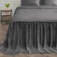 thumbnail image 6 of 4 Piece Long Ruffle Sheet Set, 20" Inch Long Ruffle On Corner Of The Flat Sheet, 8 Inch Deep Pocket, 100% Egyptian Cotton, 800 TC, Twin XL Size, Solid Dark Grey, 6 of 9
