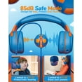 thumbnail image 7 of Wired Kids Headphones with Microphone for School Boys Girls, Safe Volume 85/94dB – awatrue 3.5mm On-Ear FunShare Headset Toddler Earphones for  Computer Chromebook Onn Tablets, Blue, 7 of 7