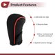 thumbnail image 5 of Cubierta de pomo de cambio de marcha Unique Bargains Universal para automóvil SUV camión RV Sujetadores de toque lateral Protector de mango de cambio PU Poliéster Negro Rojo, 5 of 7