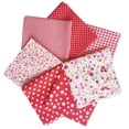 thumbnail image 3 of 7 Pcs/set Printed Cotton Patchwork fabric patchwork Fabric Squares Bundle Quilting Scrapbooking Sewing Craft DIY Cloth, Red, 25x25cm, 3 of 7