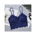 thumbnail image 2 of Women Sexy Lingerie Lace V Neck Crochet Bralette Bra Crop Top Cami Padded Tank, 2 of 2