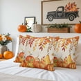 thumbnail image 6 of Outdoor Waterproof Pillow Covers Orange Pumpkin Thanksgiving Autumn Maple Leaf Watercolor Decorative Throw Pillow Protectors,16x16in 2 Pack, 6 of 9