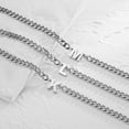thumbnail image 6 of Silver Initial A-Z Cuban Link Chain Necklace for Men Women Letter Pendant Stainless Steel 6.5mm 18+2 Inches Jewelry Gift, 6 of 6
