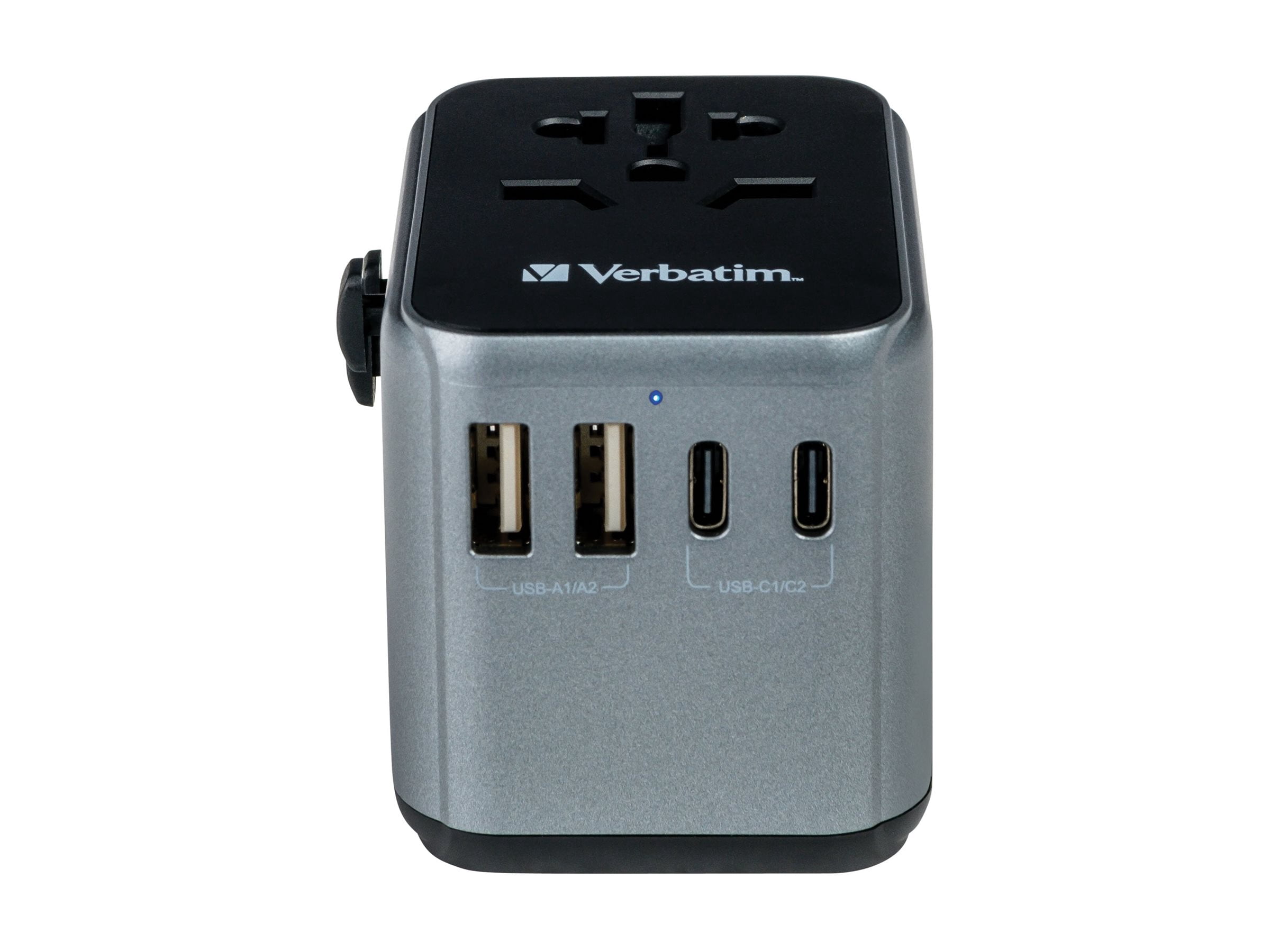 Verbatim UTA-03 Universal Travel Adapter 30W - USB -C, USB-A - 120 V AC, 230 V AC Input - 5 V DC, 9 V DC, 12 V DC, 15 V DC, 20 V DC Output - 3 A