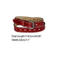 thumbnail image 3 of INSPIRE CHIC Women's Solid Color Faux Leather Belt Metal Pin Buckle Waist Belts 114.5cm/45.08" Red, 3 of 4