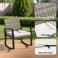 thumbnail image 6 of Lofka Patio Rocking Chairs Set with Glass Coffee Table, 3-Piece Outdoor Furniture Set for Balcony, PE Rattan, Light Gray, 6 of 14