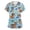 Sky Blue, variant on Kixjoy Scrubs for Women Oversized Short Sleeve V Neck Scrubs Animal Printed Stretchy Medical Top Casual Lightweight Womens Blouses with Pockets, Dark Gray 5XL