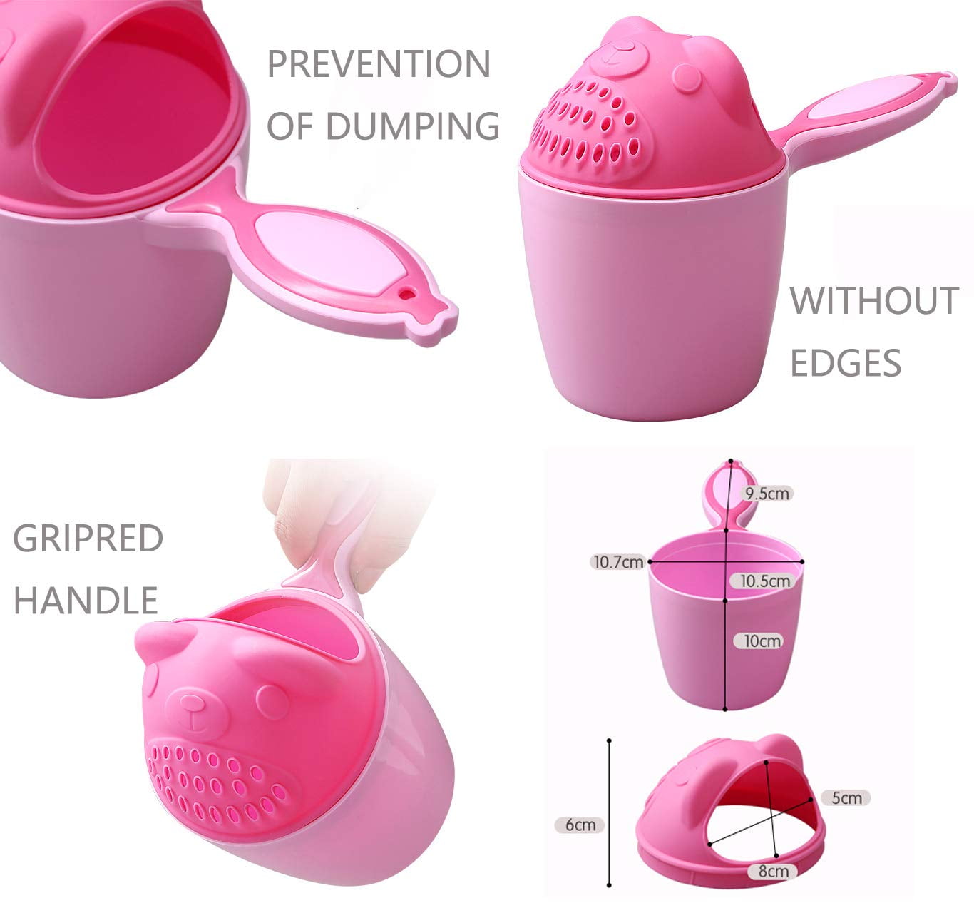 JAWSEU Rince Tête Bébé Tasse, Arrosoir De Bain Pour Cheveux Bébés Enfants Tasse De Shampooing Bath Shower Cup Animal Mignon Shampooing Tasse Pour Infant Toddler Enfants