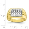 thumbnail image 3 of Primal Gold 10 Karat Yellow Gold with White Rhodium-plated Cubic Zirconia Men's Ring, 3 of 7