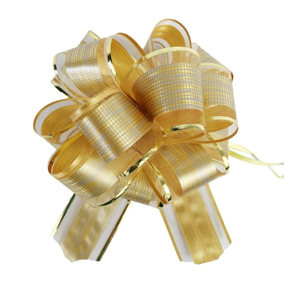 Allgala Shipped Flat Ribbons & Bows, Polyester Gold, 12 Count