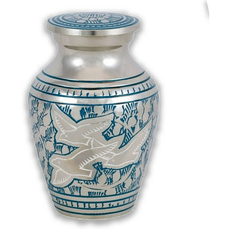 Star Legacy's Wings of Freedom - Brass Metal Cremation Small Keepsake Urn for Human Ashes w Velvet Box