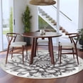 thumbnail image 4 of Round Area Rug 8 Ft, Vintage Chrysanthemum Washable Non-Slip Circle Carpet for Living Room/Bedroom, Elegant Floral Retro Art Collection Low-Profile Large Area Rugs for Indoor, 4 of 7