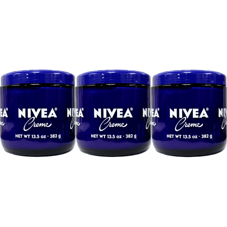 NIVEA CrÃ¨me Body, Face & Hand Moisturizing Cream - 13.5 oz Glass Jar Pack of 3