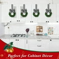 thumbnail image 2 of 6 Pcs Small Christmas Kitchen Cabinet Wreaths with Ribbon Bows Red Berry,Artificial Mini Kitchen Wreath for Window Front Door Farmhouse Wall Xmas Decorations, 2 of 8