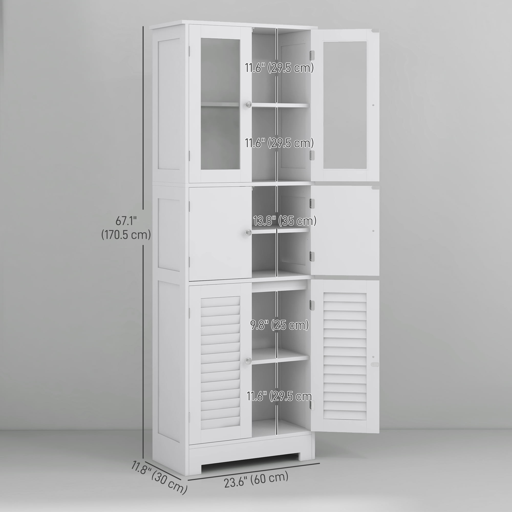 Armoire De Toilette Murale Avec Miroir - 2 Portes, 2 Étagères, Blanc, MDF, 56x13x58 Cm (Salle De Bain)
