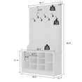 thumbnail image 3 of KULAGAGA 10 Shoe Cubby Wide Hall Tree With Bench & Coat Hooks, Storage Cabinet for Entrance Hallway, 3 of 5