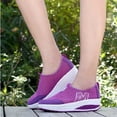 thumbnail image 2 of Domuza Orthopedic Dress Shoes for Women Arch Support Non Slip Slip on Golf Shoes Breathable Knitted Mesh Stretch Volleyball Shoes Comfortable 2026 Foam Shoes Purple 10（EU-43）, 2 of 6