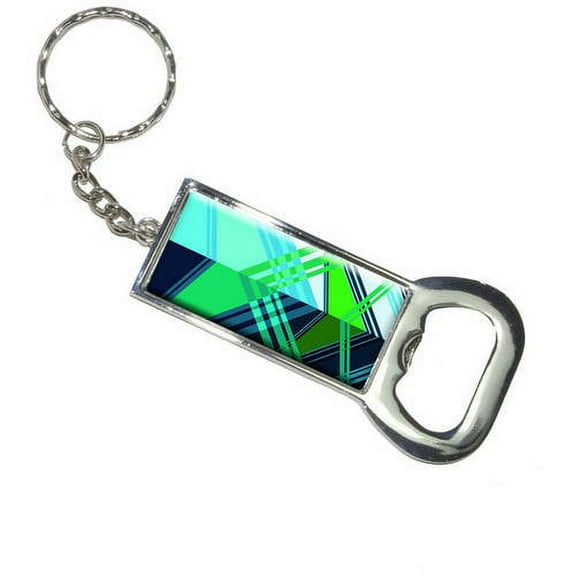 Nothing Specific Geometric Blue Jade Violet Keychain Bottle Bottlecap Opener