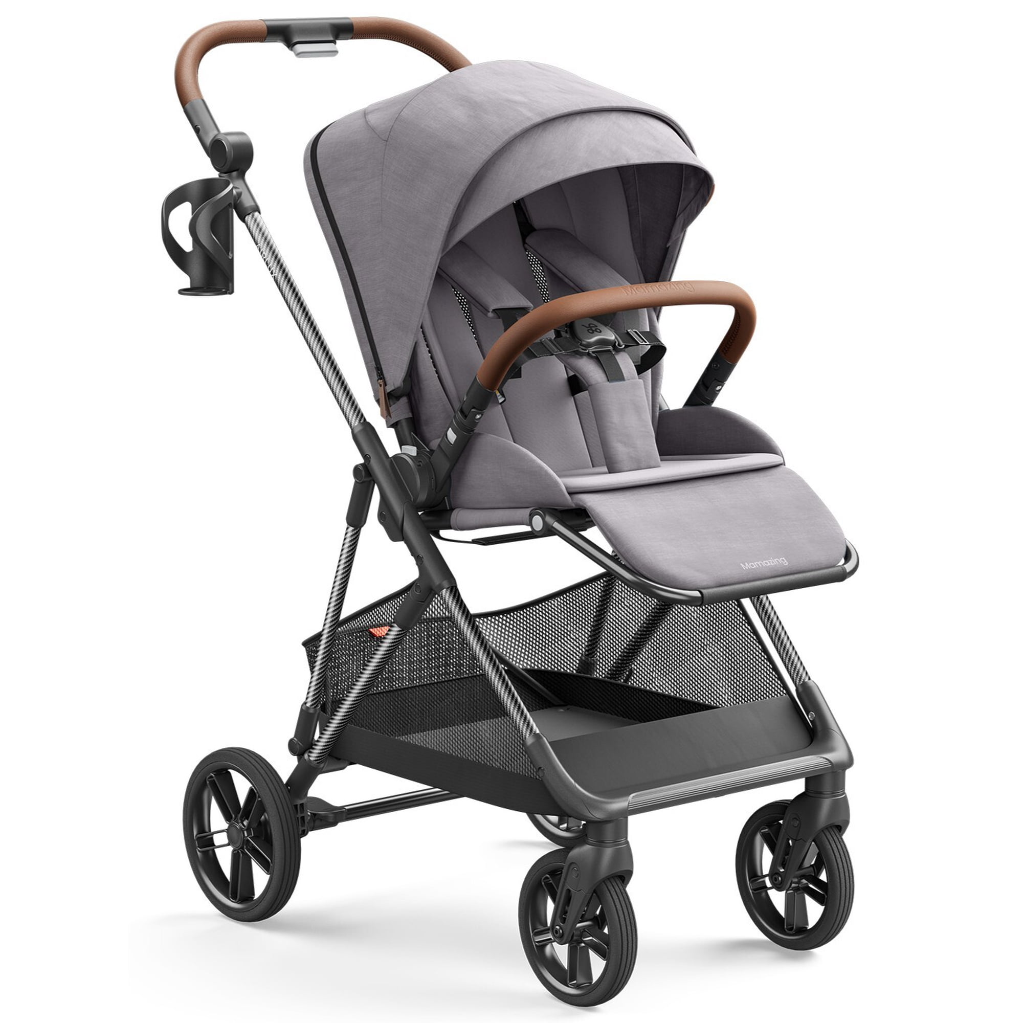 Mamazing Baby Stroller Air Lux Carbon Fiber 15.9 lbs Lightweight Compact Fold Reversible Seat with UPF 50+ Canopy for Infant Toddler