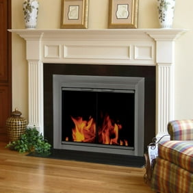 Pleasant Hearth 34062 Fieldcrest Fireplace Glass Door Black
