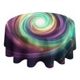 thumbnail image 4 of Colorful Tie Dye Cosmic Spiral Pattern Round Tablecloth 60"x60",Wrinkle Wipeable Table Cloth for Kitchen Dining Room Picnic Patio Party, 4 of 6