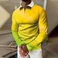 thumbnail image 2 of Vedolay Polos for Men Long Sleeve Quarter-Zip Casual Slim Fit Basic Shirts Yellow,2XL, 2 of 5