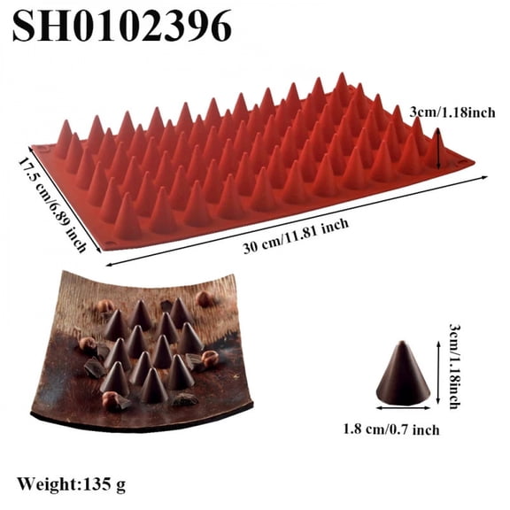66-Cells Cone Chocolate Baking Mold Food Grade Silicone Chocolate Mold Child Candy Bakeware Cake Decorating Kitchen Bakeware