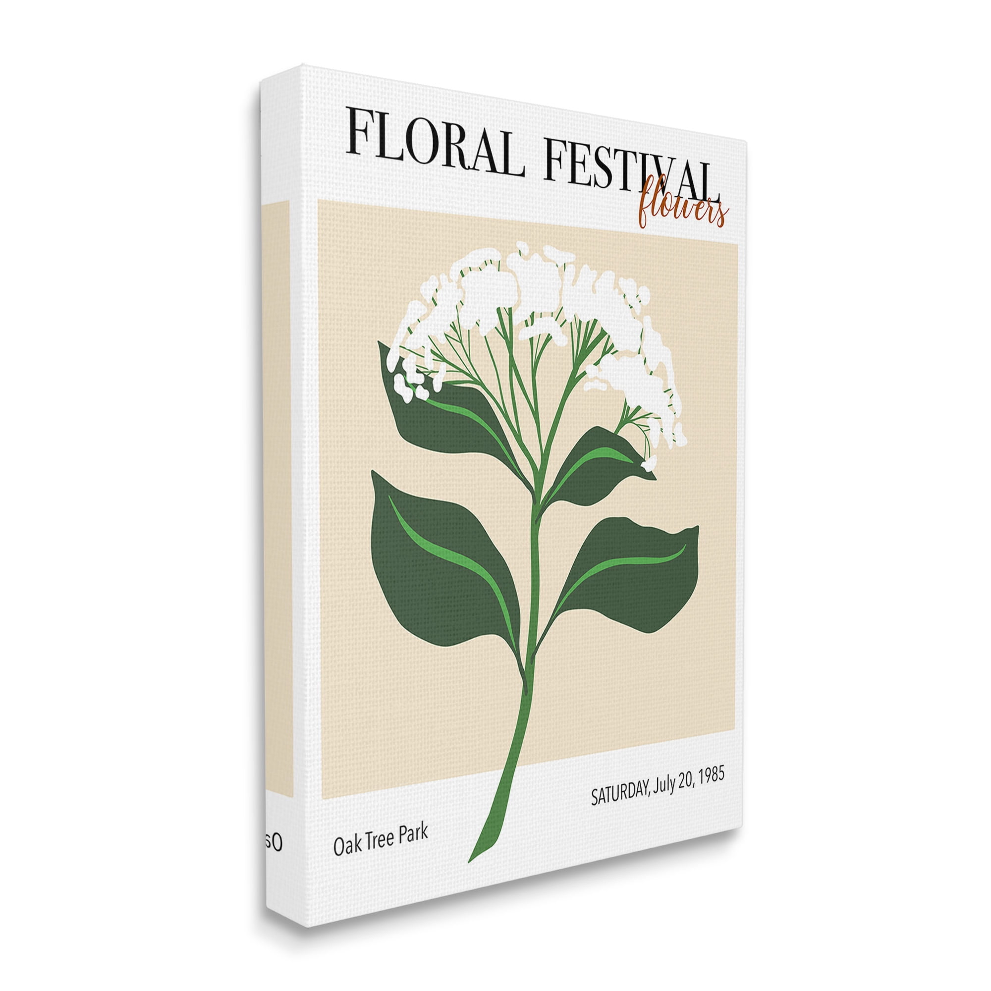 Stupell Industries Retro Floral Festival Botanical & Floral Painting Gallery Wrapped Canvas Art Print Wall Art, 16 x 20