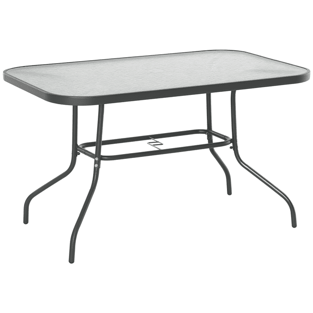 Outsunny Metal Garden Dining Table, Outdoor Patio Table, 47.25" x 31.5"