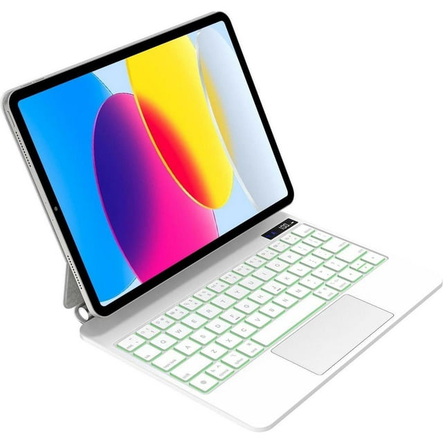 Keyboard Case for iPad (A16) 11th Generation 11 Inch 2025, iPad 10th Generation 10.9 inch 2022 Magic Keyboard with Trackpad, 7 Colors Backlit, Lightweight, Auto Sleep/Wake