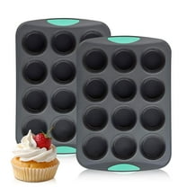 Silicone Muffin Pan, 12-Cup Nonstick Cupcake Pan with Metal Reinforced Frame, BPA Free, Oven Safe, Send Goods from Local Warehouse