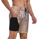 thumbnail image 2 of Balery Leopard Brown Bañador para hombre, shorts de playa de secado rápido con entrepierna y forro de compresión-3X-Large, 2 of 6