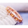 thumbnail image 2 of Citrine Band Ring Orange Eternity Stackable Sapphire wedding anniversary mother Silver gold gift, 2 of 5