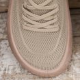 thumbnail image 4 of Women Breathable Knit Slip On Sneakers, Lace Up Walking Shoes, Lightweight Thick Platform Non Slip Comfort Casual Running Trainers Khaki 6.5(38), 4 of 8