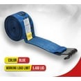 thumbnail image 3 of Winch Straps 4" x 30" Blue Heavy Duty Tie down w/ Flat Hooks WLL# 5400 lbs | 4 Inch Cargo Control for Flatbed Truck Utility Trailer (10 Pack), 3 of 21