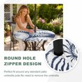 thumbnail image 4 of Round Outdoor Tablecloth with Umbrella Hole and Zipper, Coastal Shell Navy Blue Tablecloth with Elastic Waterproof, Summer Ocean Shell Beach Patio Table Covers for 36" - 44" Picnic Pool Tables, 4 of 9