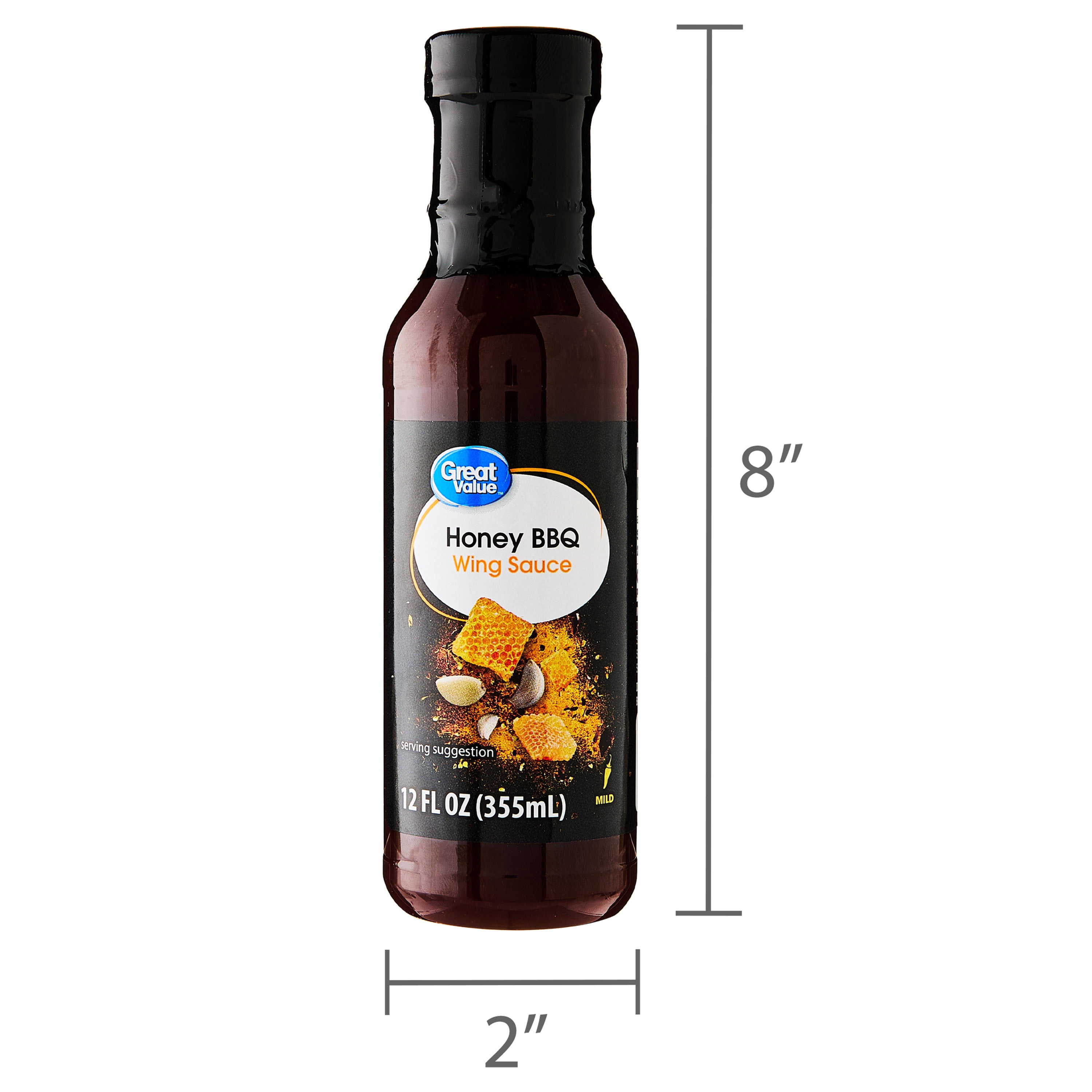 (6 pack) Great Value Honey BBQ Wing Sauce, 12 fl oz