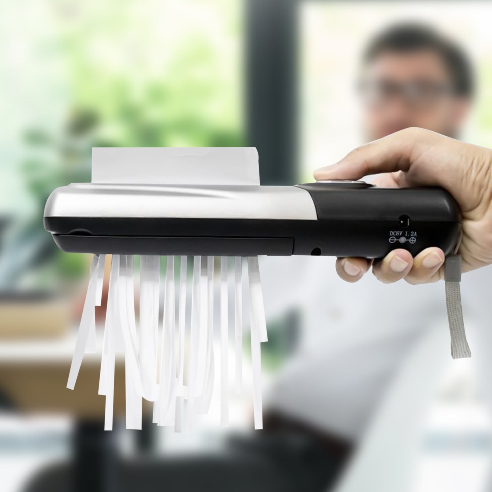 Herunwer Portable Handheld USB Paper Shredder for Travel and Home Office