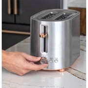 Café Express Finish 2-Slice Toaster | Extra-Wide Slots, Extra Lift for Waffles, Pastries, Texas Toast & More | 4 Pre-Set Functions, 8 Shade Options | Countertop Kitchen Essentials | Stainless Steel