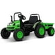 Profitez d'Un Porteur Vert Alimenté par un Tracteur 6 V avec Chariot Amovible – image 1 sur 5