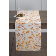 Maison d' Hermine Oak Leaves 100% Cotton Table Runner for Party Dinner Holidays Kitchen Home [Single Layer (14.5 Inch by 108 Inch)]